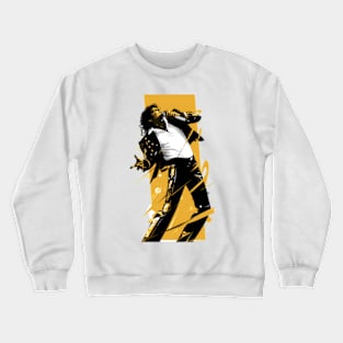 Pop King - Yellow Backdrop - Pop Music Crewneck Sweatshirt